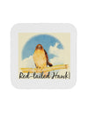 Red-tailed Hawk Text Coaster-Coasters-TooLoud-White-Davson Sales