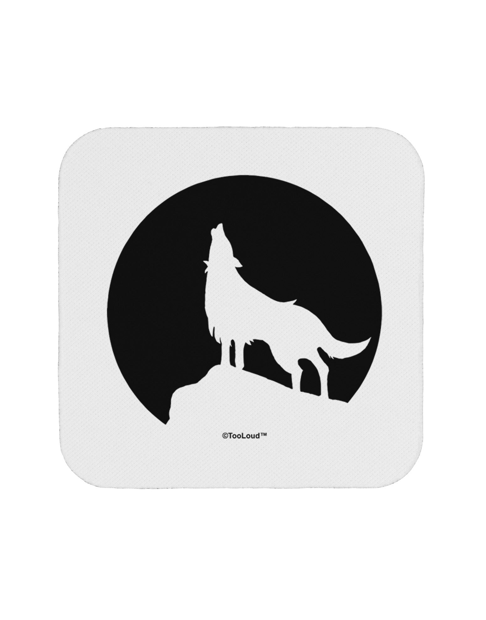 Wolf Howling at the Moon - Design #1 Coaster by TooLoud-Coasters-TooLoud-White-Davson Sales
