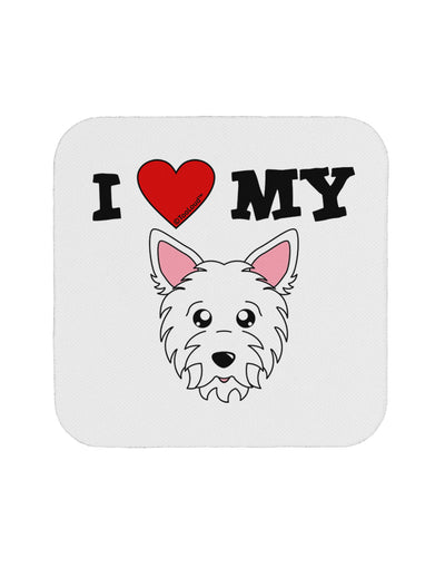 I Heart My - Cute Westie Dog Coaster by TooLoud-Coasters-TooLoud-White-Davson Sales