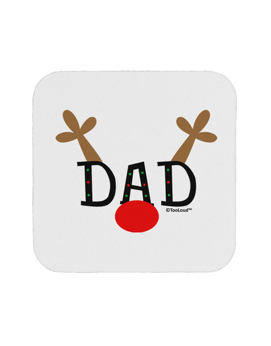 Matching Family Christmas Design - Reindeer - Dad Coaster by TooLoud-Coasters-TooLoud-White-Davson Sales