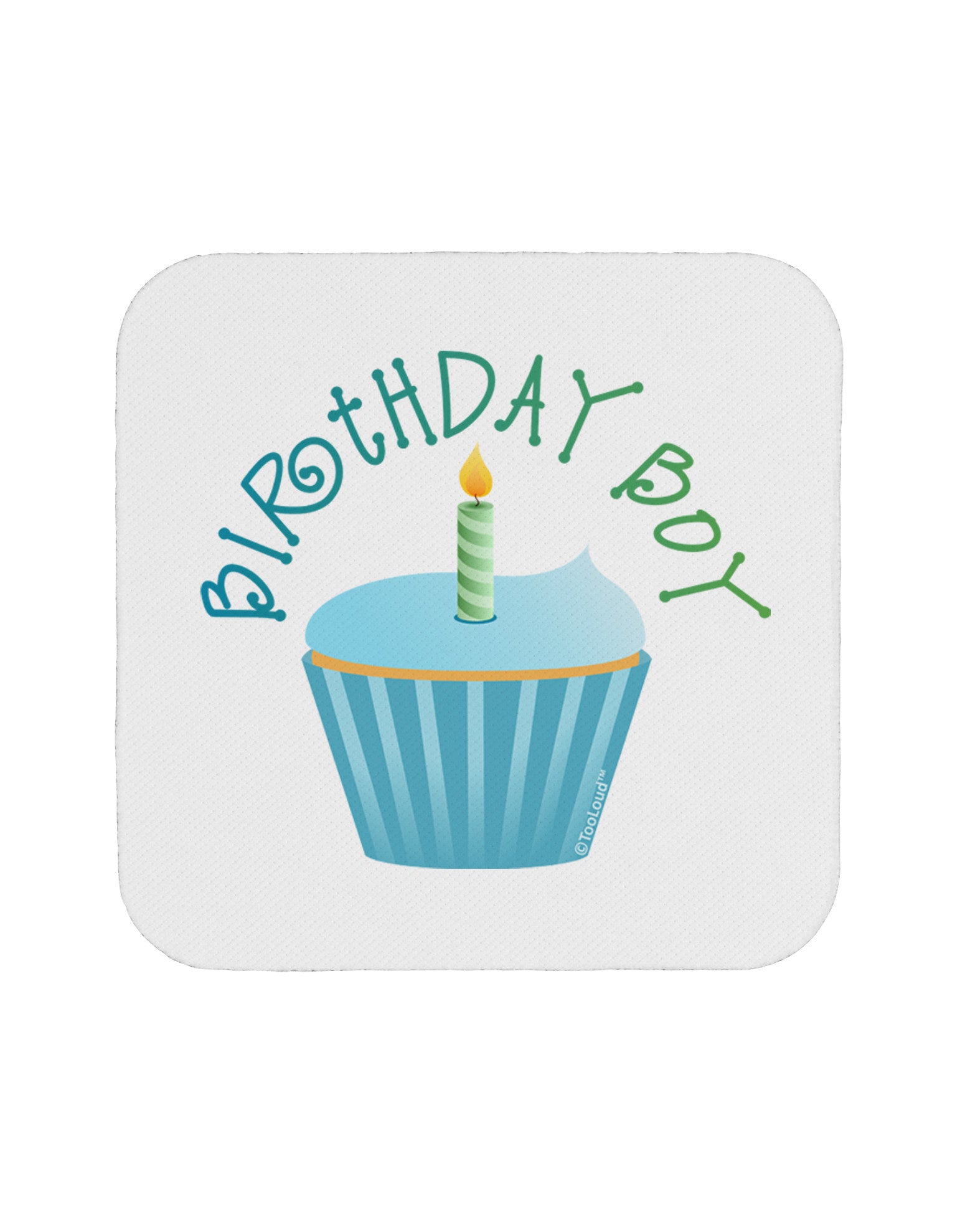 Birthday Boy - Candle Cupcake Coaster by TooLoud-Coasters-TooLoud-White-Davson Sales