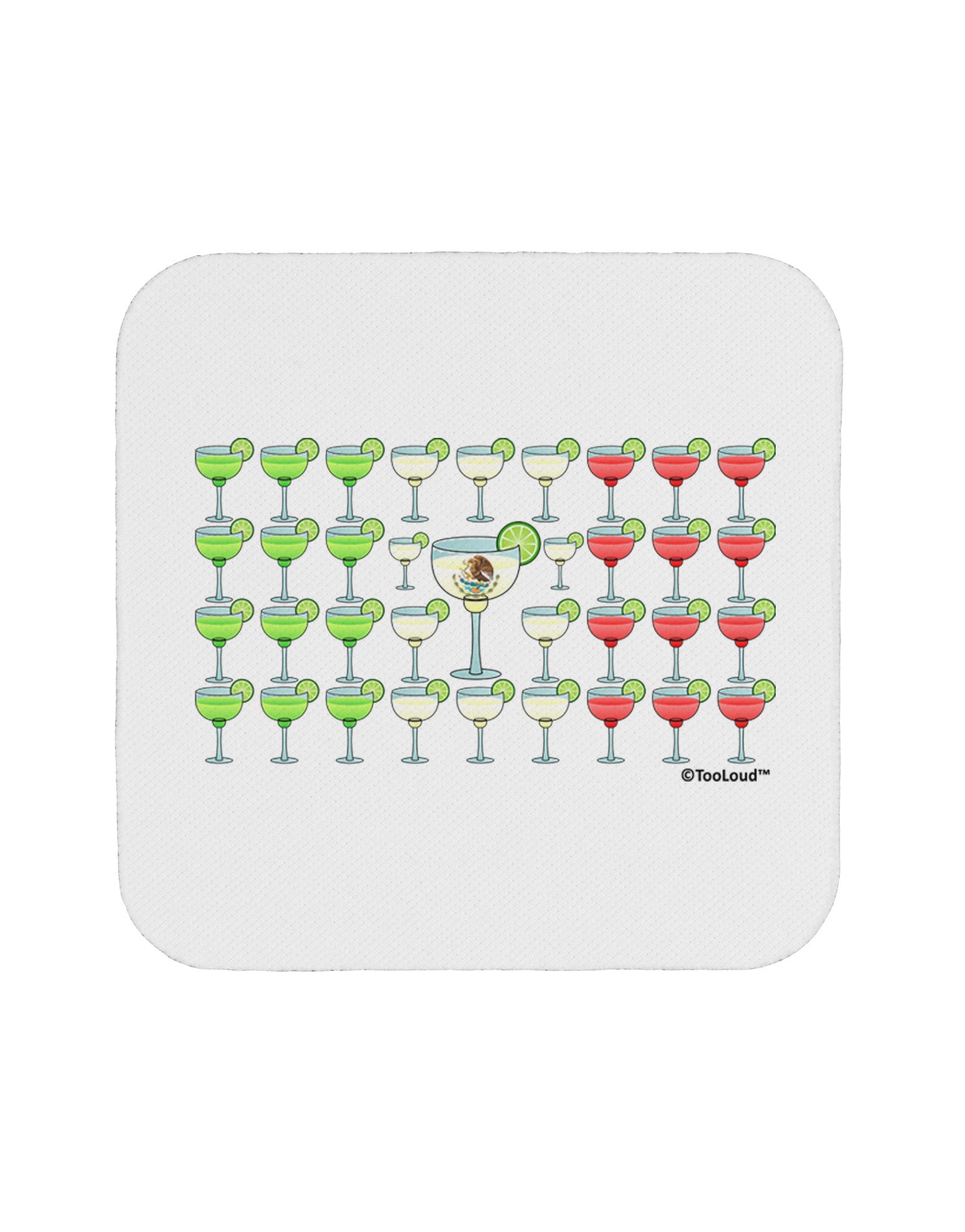 Mexican Flag of Margaritas Coaster by TooLoud-Coasters-TooLoud-White-Davson Sales