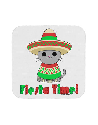 Fiesta Time - Cute Sombrero Cat Coaster by TooLoud-Coasters-TooLoud-White-Davson Sales