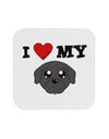 I Heart My - Cute Pug Dog - Black Coaster by TooLoud-Coasters-TooLoud-White-Davson Sales