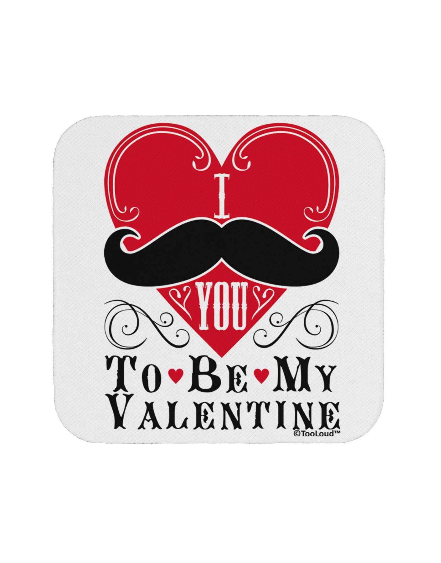 I Mustache You To Be My Valentine Coaster-Coasters-TooLoud-White-Davson Sales