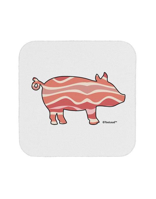 Bacon Pig Silhouette Coaster by TooLoud-Coasters-TooLoud-White-Davson Sales