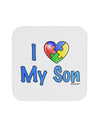 I Heart My Son - Autism Awareness Coaster by TooLoud-Coasters-TooLoud-White-Davson Sales