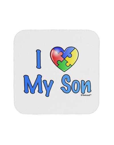 I Heart My Son - Autism Awareness Coaster by TooLoud-Coasters-TooLoud-White-Davson Sales