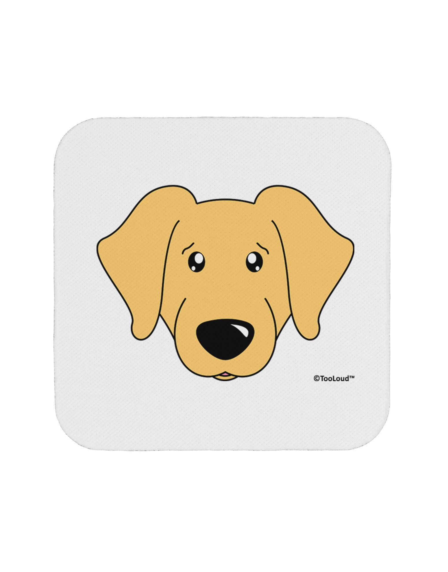 Cute Golden Retriever Dog Coaster by TooLoud-Coasters-TooLoud-White-Davson Sales