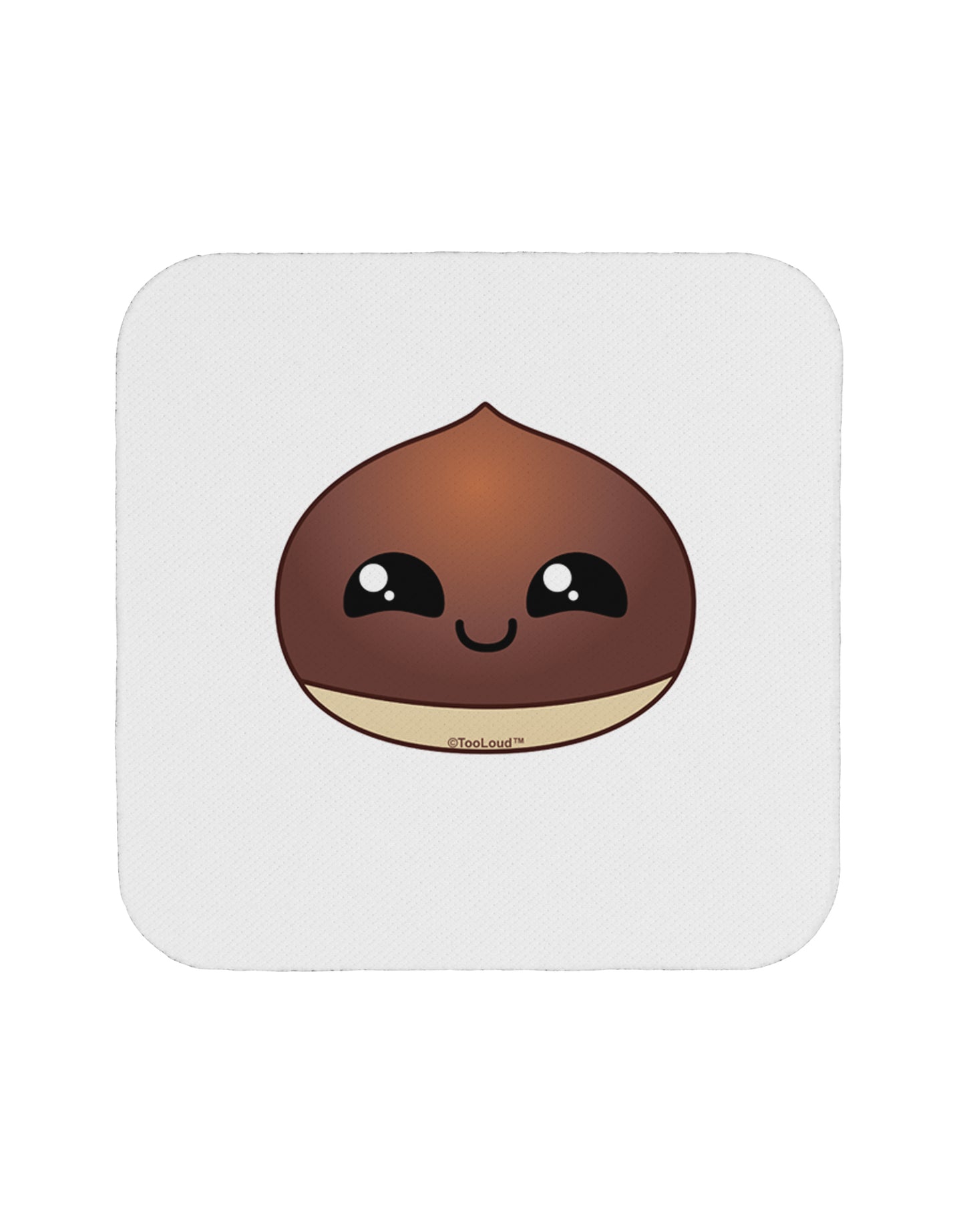 Cute Chestnut Design - Christmas Coaster-Coasters-TooLoud-White-Davson Sales