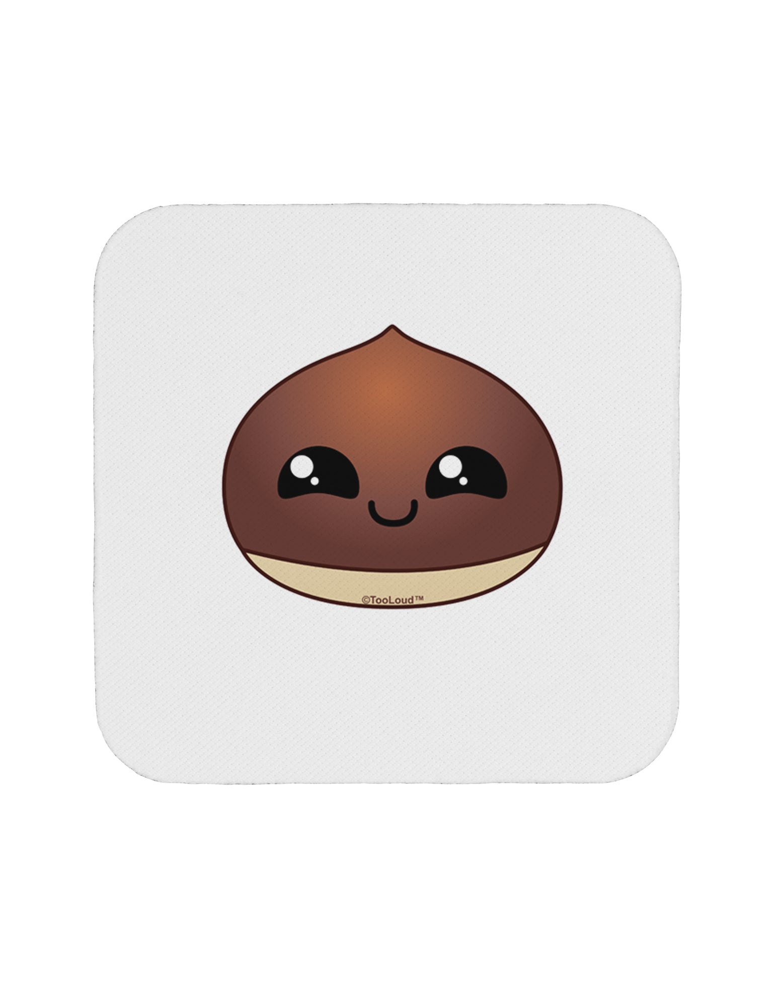 Cute Chestnut Design - Christmas Coaster-Coasters-TooLoud-White-Davson Sales