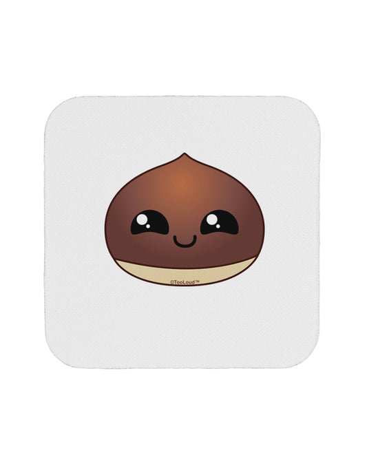 Cute Chestnut Design - Christmas Coaster-Coasters-TooLoud-White-Davson Sales