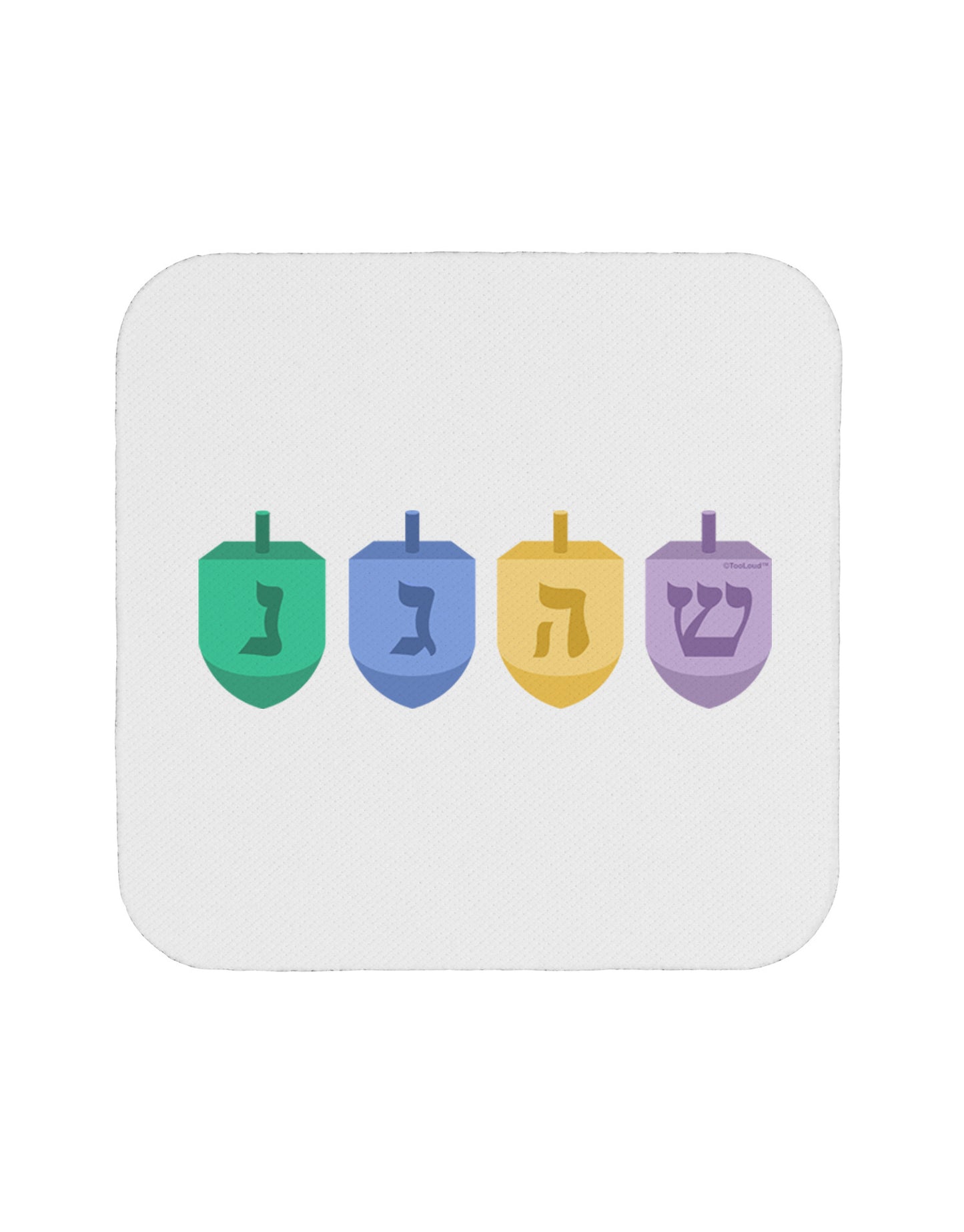 Hanukkah Dreidels Coaster-Coasters-TooLoud-White-Davson Sales