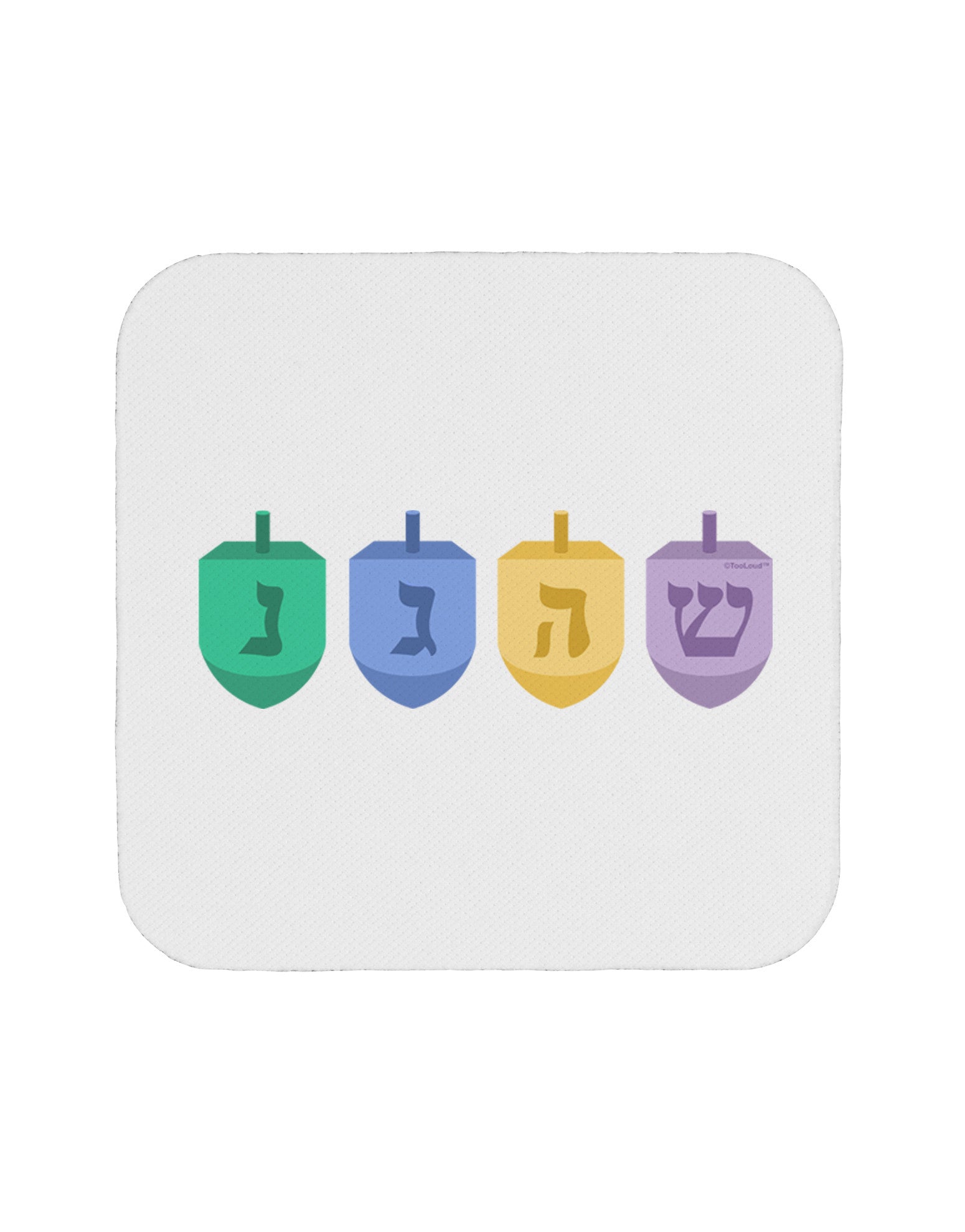 Hanukkah Dreidels Coaster-Coasters-TooLoud-White-Davson Sales