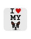 I Heart My Boston Terrier Coaster-Coasters-TooLoud-White-Davson Sales