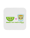 Cute Tequila Shot and Lime - Made For Each Other Coaster by TooLoud-Coasters-TooLoud-White-Davson Sales