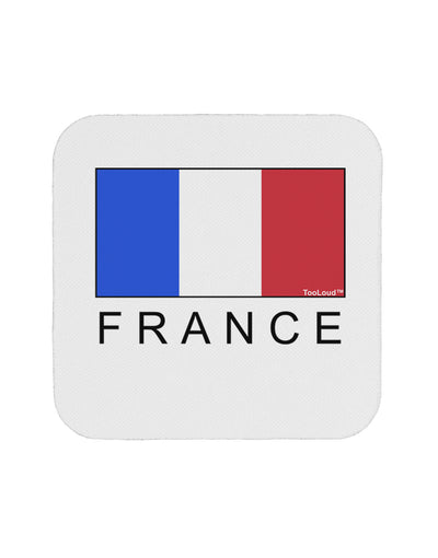 French Flag - France Text Coaster by TooLoud-Coasters-TooLoud-White-Davson Sales