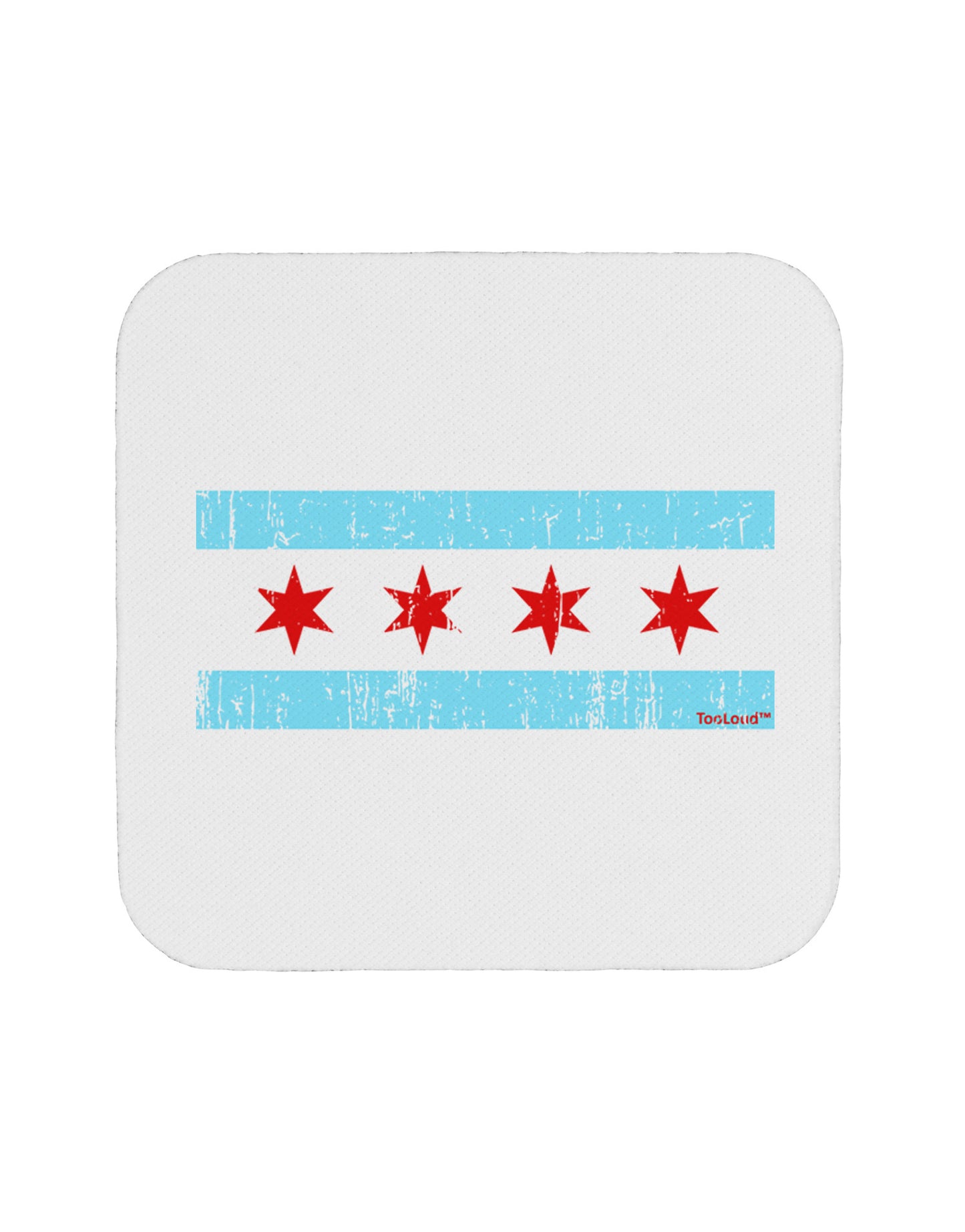 Distressed Chicago Flag Design Coaster by TooLoud-Coasters-TooLoud-White-Davson Sales