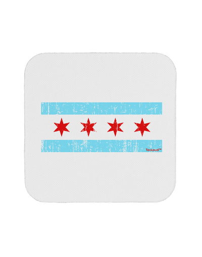 Distressed Chicago Flag Design Coaster by TooLoud-Coasters-TooLoud-White-Davson Sales