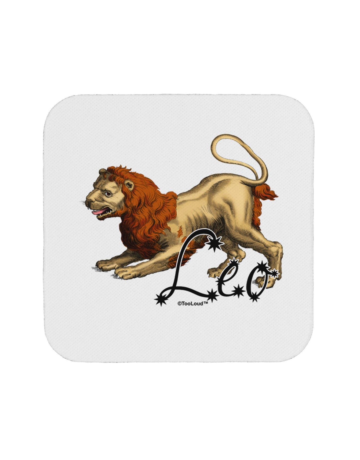 Leo Color Illustration Coaster-Coasters-TooLoud-White-Davson Sales
