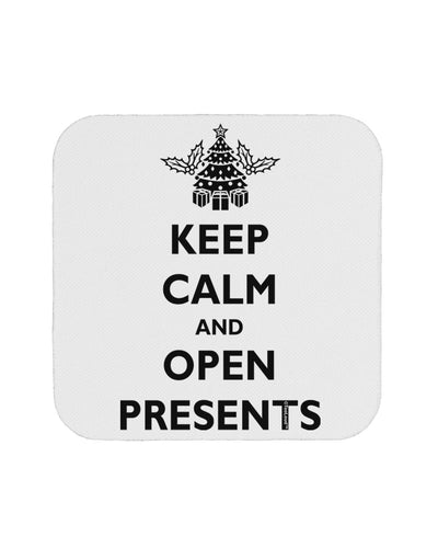 Keep Calm and Open Presents Christmas Coaster-Coasters-TooLoud-White-Davson Sales