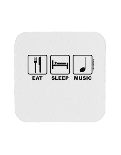 Eat Sleep Music Design Coaster by TooLoud-Coasters-TooLoud-White-Davson Sales