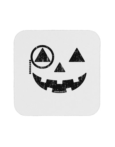 Monocle Jack-o-Lantern Distressed Coaster-Coasters-TooLoud-White-Davson Sales