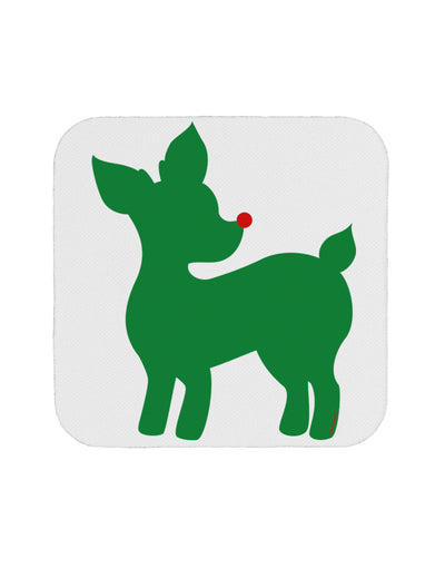 Cute Red and Green Rudolph - Christmas Coaster by TooLoud-Coasters-TooLoud-White-Davson Sales