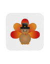 Cute Pilgrim Turkey Thanksgiving Coaster-Coasters-TooLoud-White-Davson Sales