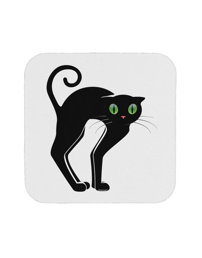 Cute Arched Black Cat Halloween Coaster-Coasters-TooLoud-White-Davson Sales