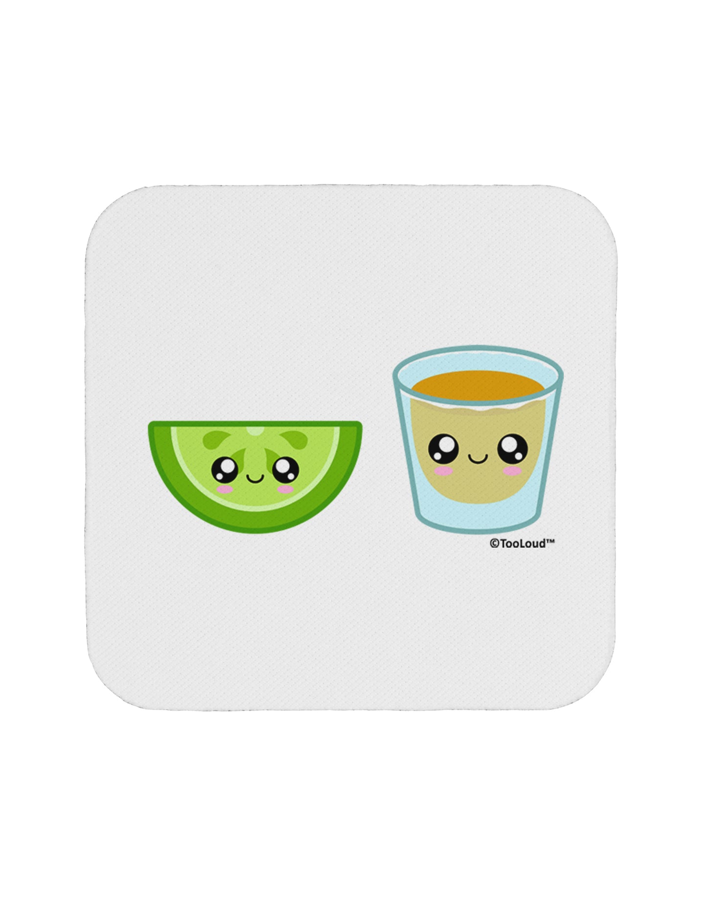 Cute Tequila Shot and Lime Wedge Coaster by TooLoud-Coasters-TooLoud-White-Davson Sales