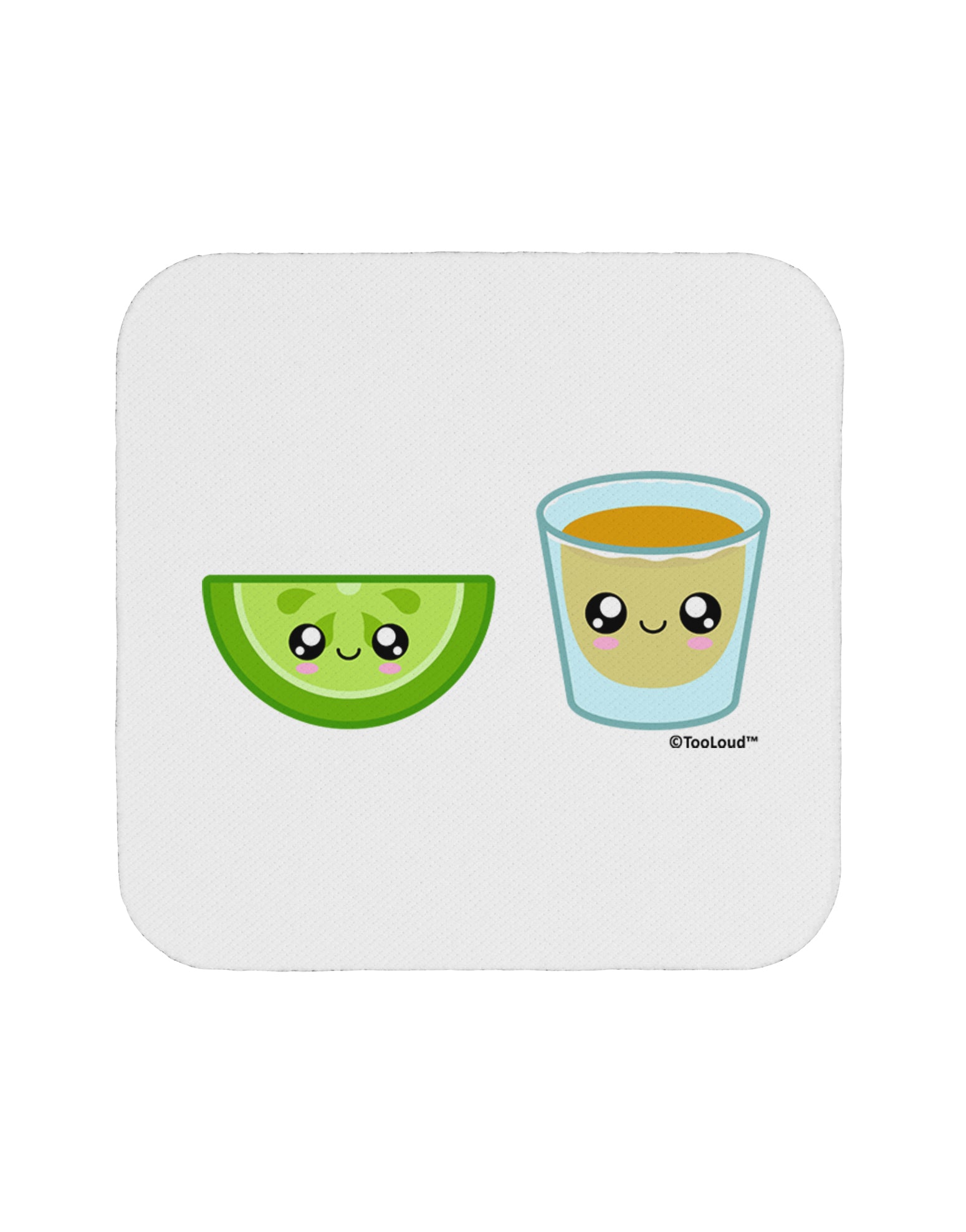 Cute Tequila Shot and Lime Wedge Coaster by TooLoud-Coasters-TooLoud-White-Davson Sales