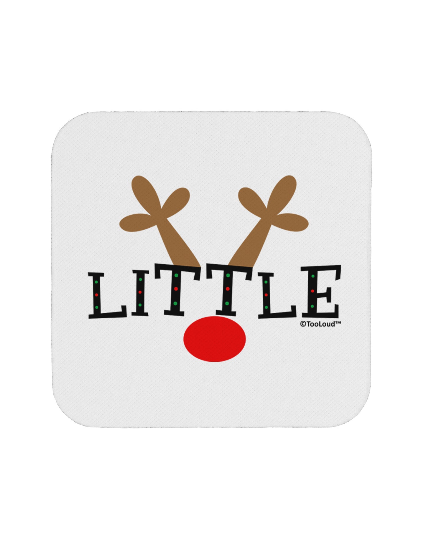 Matching Family Christmas Design - Reindeer - Little Coaster by TooLoud-Coasters-TooLoud-White-Davson Sales