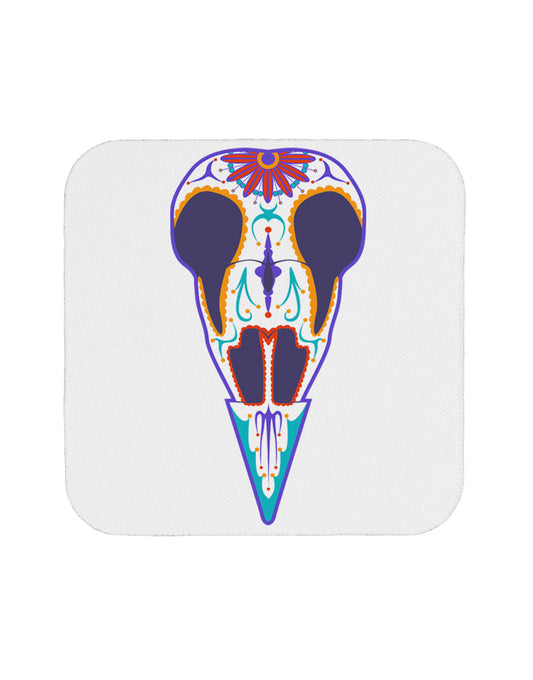Colorful Mystic Bird Skull Calavera Day of the Dead Coaster-Coasters-TooLoud-White-Davson Sales