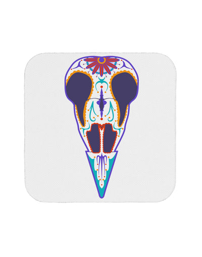 Colorful Mystic Bird Skull Calavera Day of the Dead Coaster-Coasters-TooLoud-White-Davson Sales