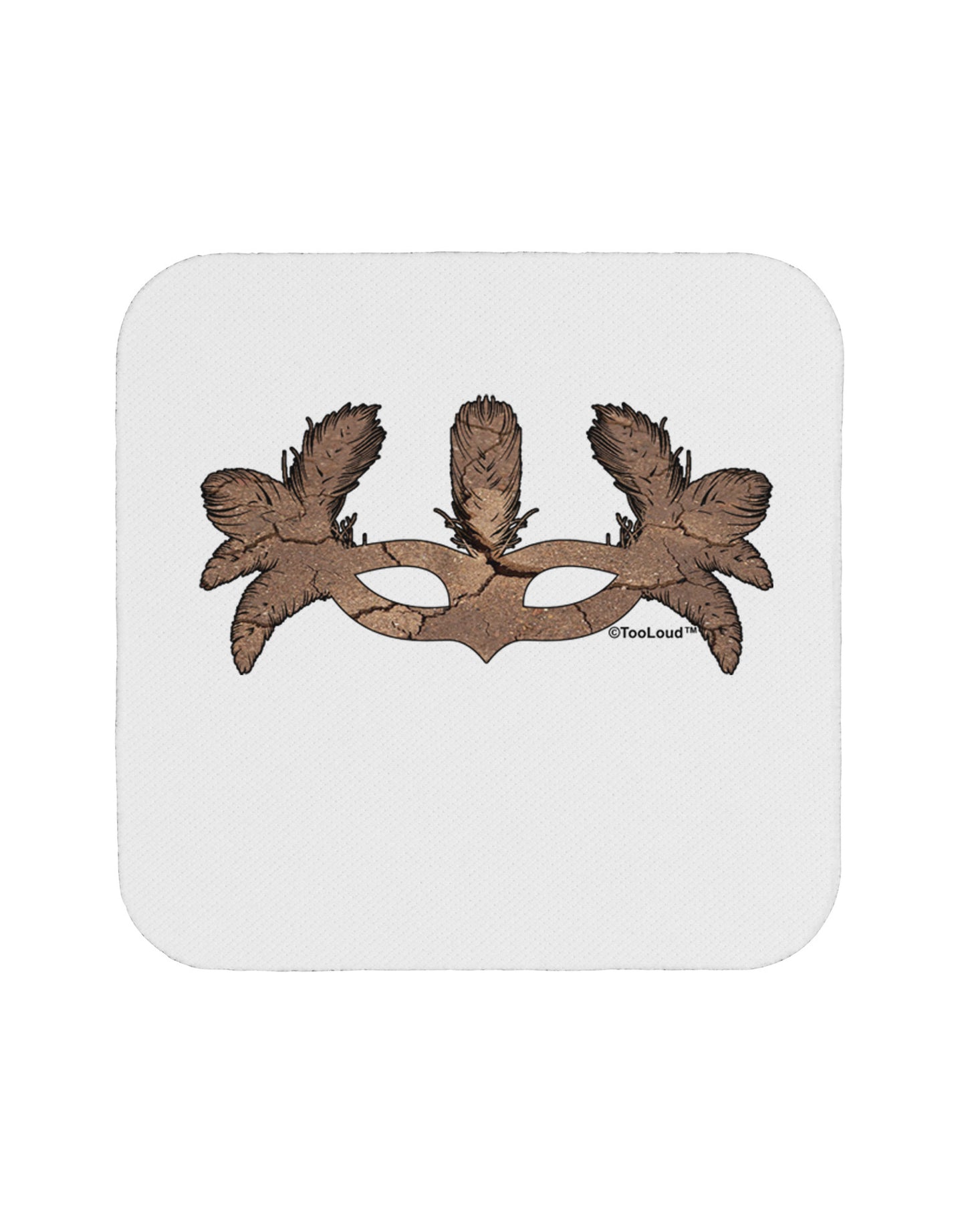 Earth Masquerade Mask Coaster by TooLoud-Coasters-TooLoud-White-Davson Sales