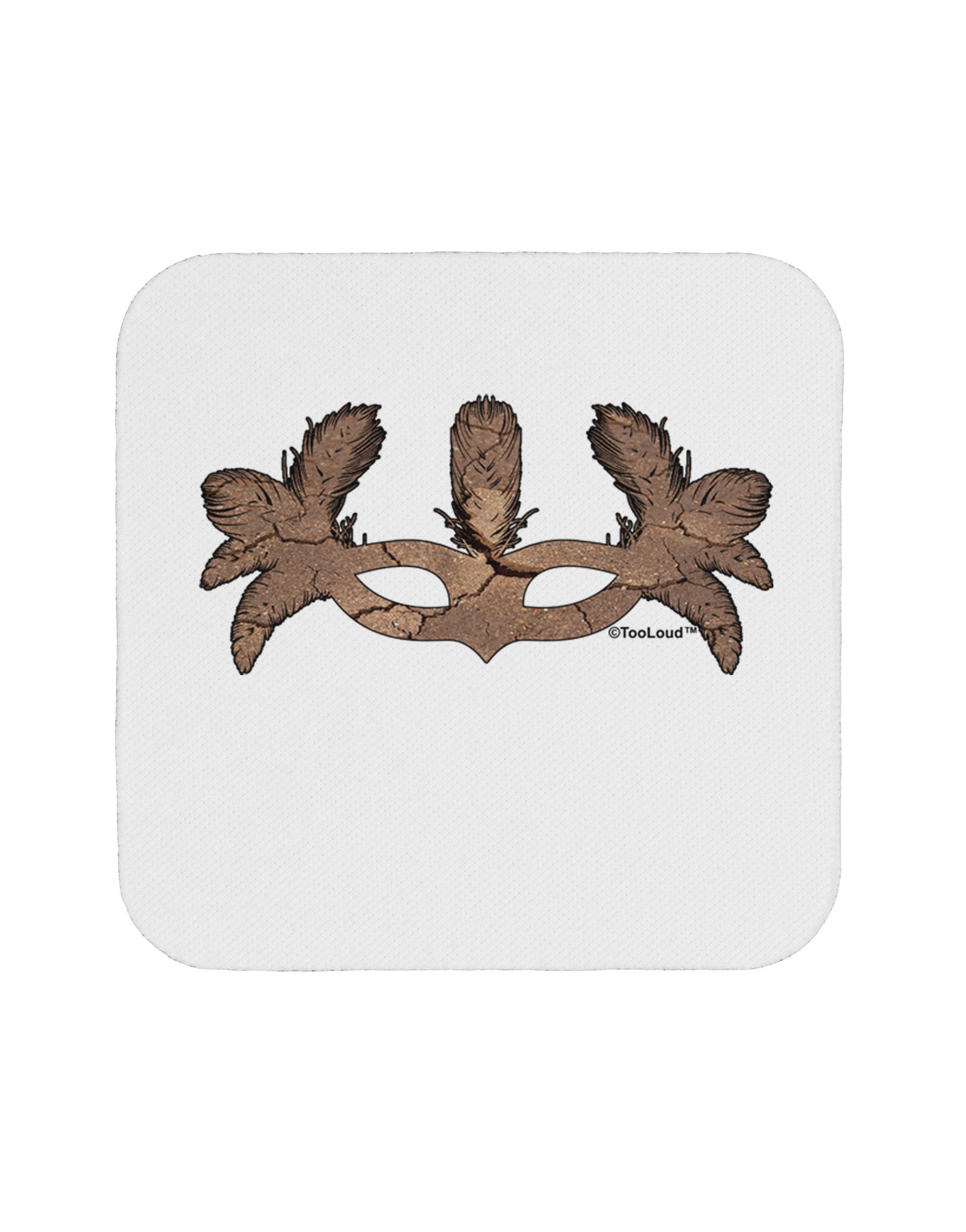 Earth Masquerade Mask Coaster by TooLoud-Coasters-TooLoud-White-Davson Sales