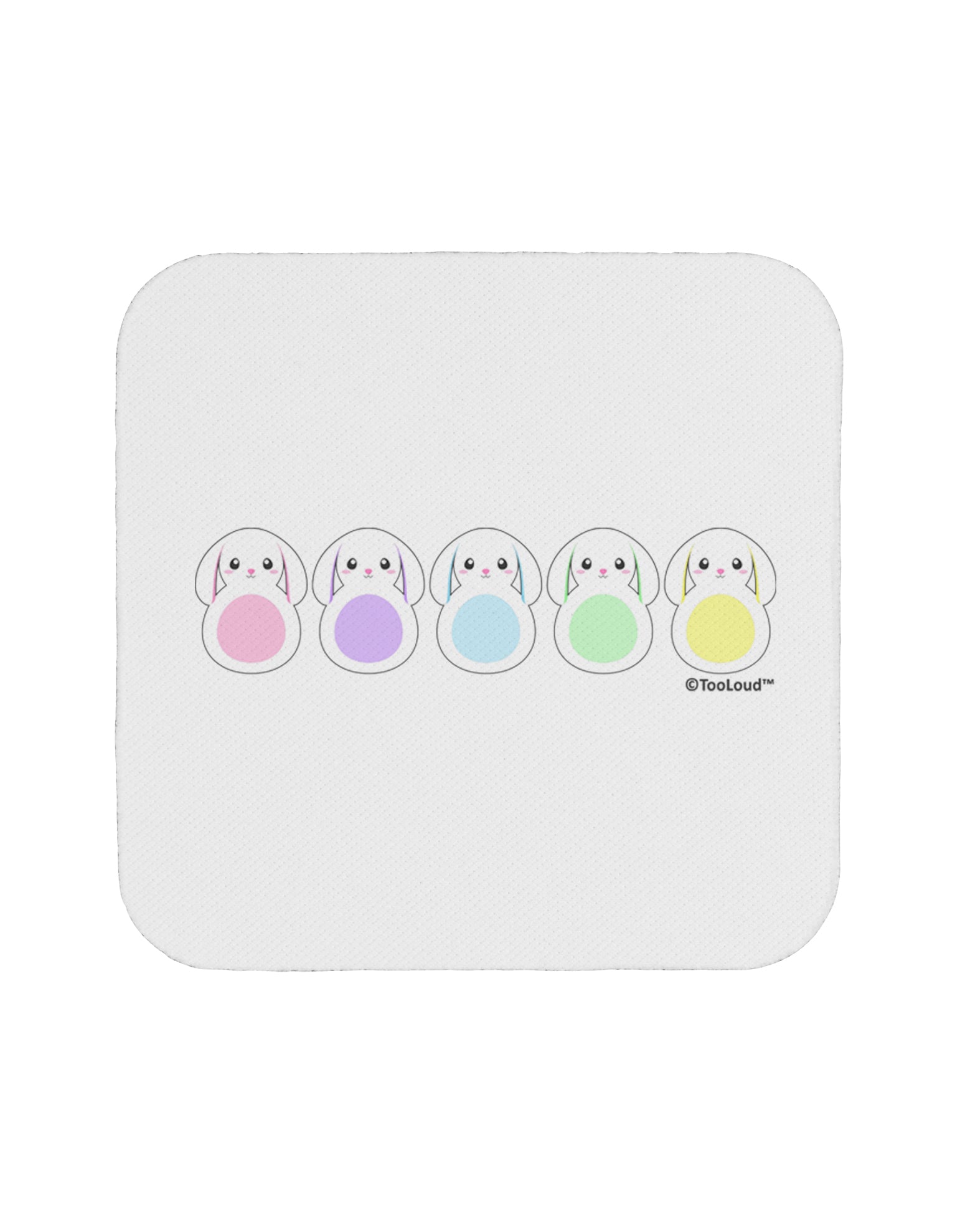 Cute Pastel Bunnies Coaster by TooLoud-Coasters-TooLoud-White-Davson Sales