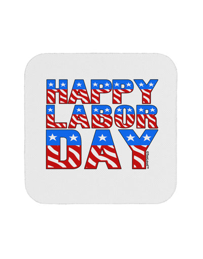 Happy Labor Day ColorText Coaster-Coasters-TooLoud-White-Davson Sales