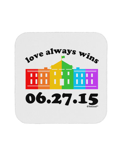 Love Always Wins with Date - Marriage Equality Coaster-Coasters-TooLoud-White-Davson Sales