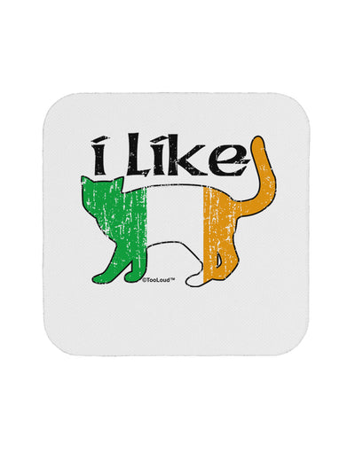 I Like Irish Cat Silhouette Coaster by TooLoud-Coasters-TooLoud-White-Davson Sales