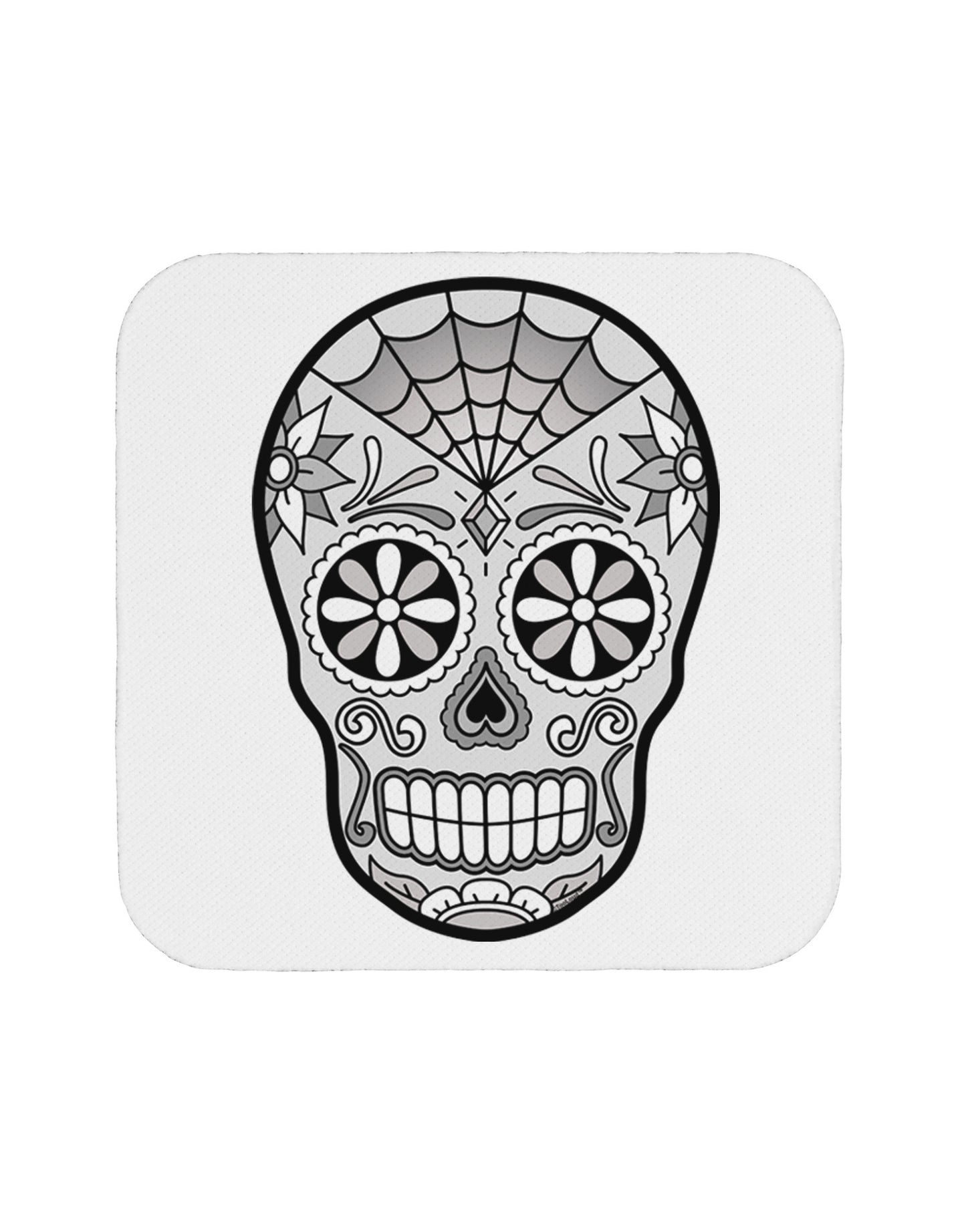 Version 10 Grayscale Day of the Dead Calavera Coaster-Coasters-TooLoud-White-Davson Sales