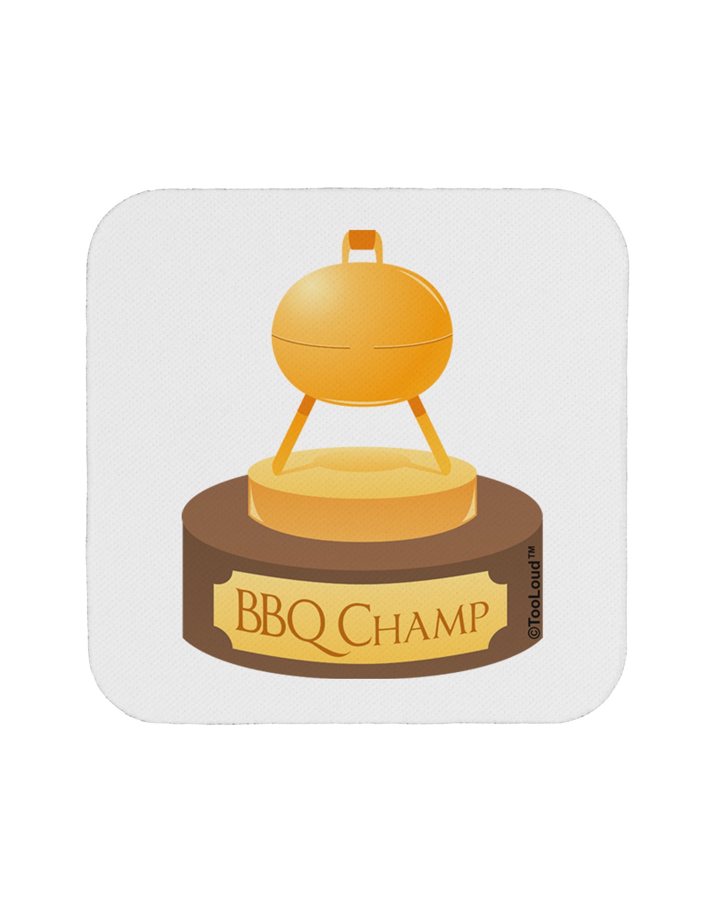 BBQ Champ - Golden Grill Trophy Coaster by TooLoud-Coasters-TooLoud-White-Davson Sales