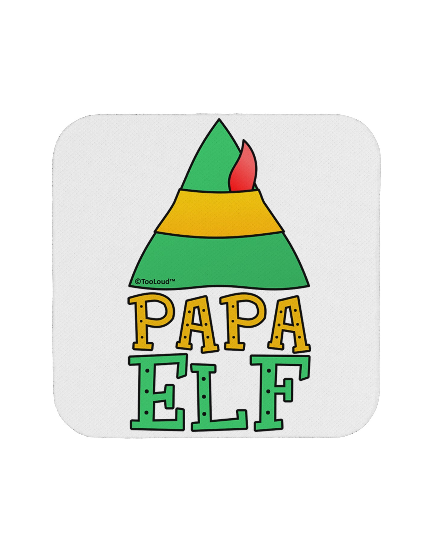 Matching Christmas Design - Elf Family - Papa Elf Coaster by TooLoud-Coasters-TooLoud-White-Davson Sales