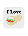 I Love Burritos - Funny Food Coaster-Coasters-TooLoud-White-Davson Sales