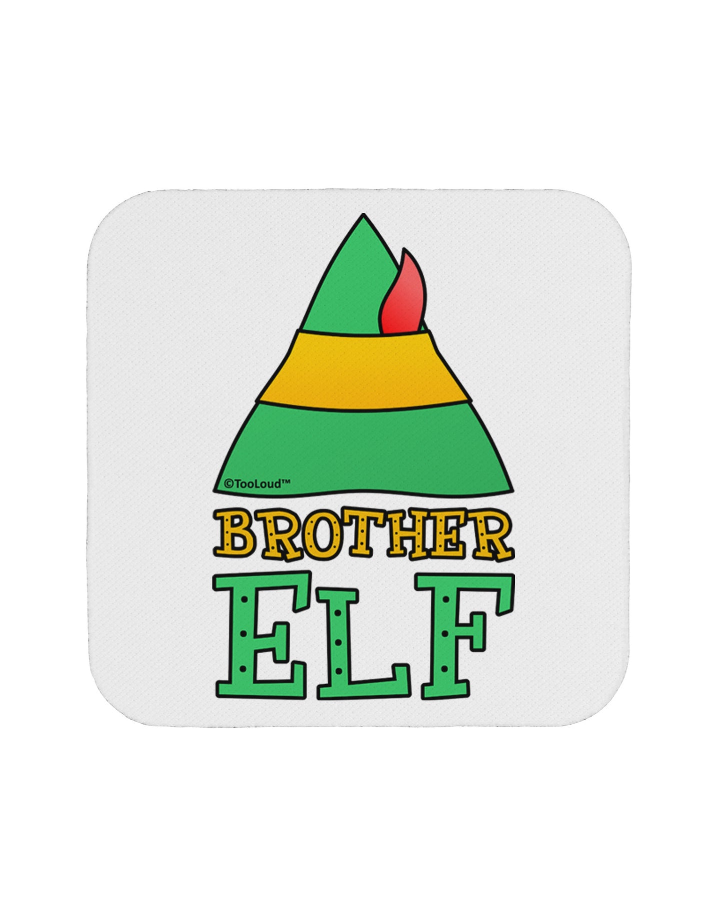 Matching Christmas Design - Elf Family - Brother Elf Coaster by TooLoud-Coasters-TooLoud-White-Davson Sales