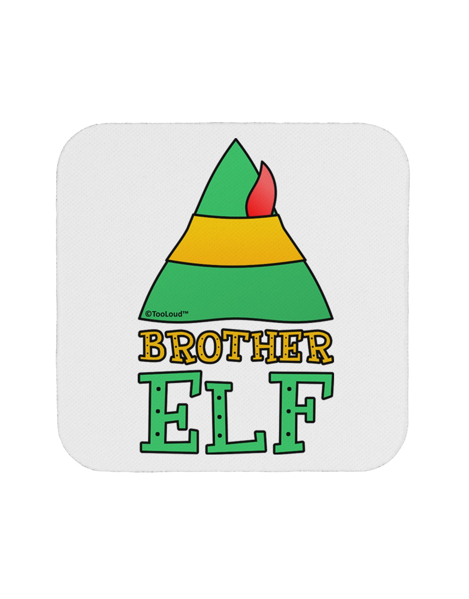 Matching Christmas Design - Elf Family - Brother Elf Coaster by TooLoud-Coasters-TooLoud-White-Davson Sales