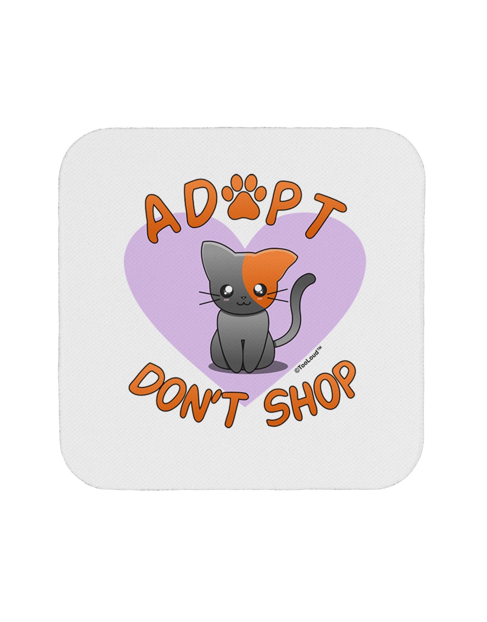 Adopt Don't Shop Cute Kitty Coaster-Coasters-TooLoud-12-Davson Sales
