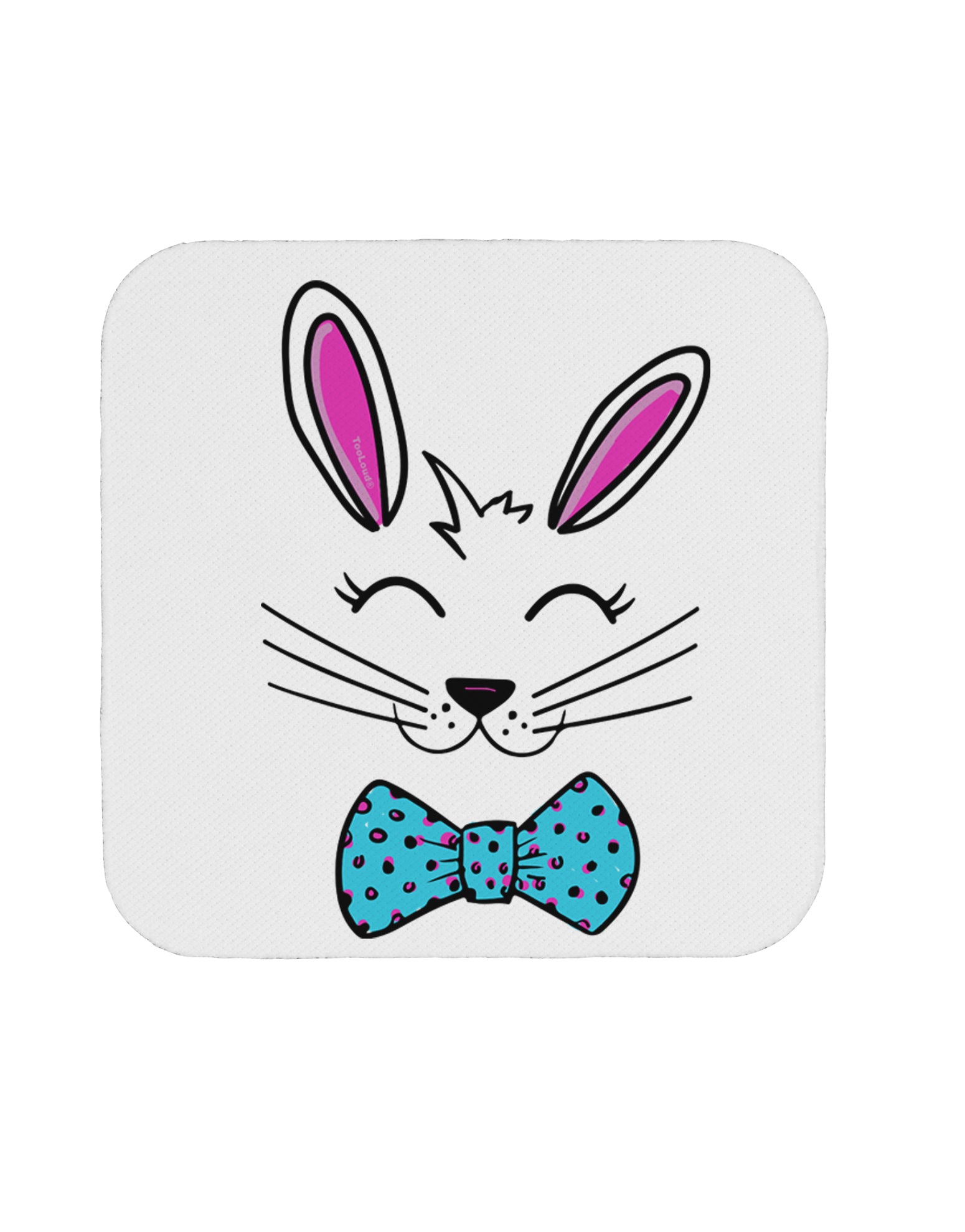 TooLoud Happy Easter Bunny Face Coaster-Coasters-TooLoud-1 Piece-Davson Sales