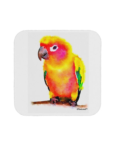 Sun Conure Parrot Watercolor Coaster-Coasters-TooLoud-White-Davson Sales
